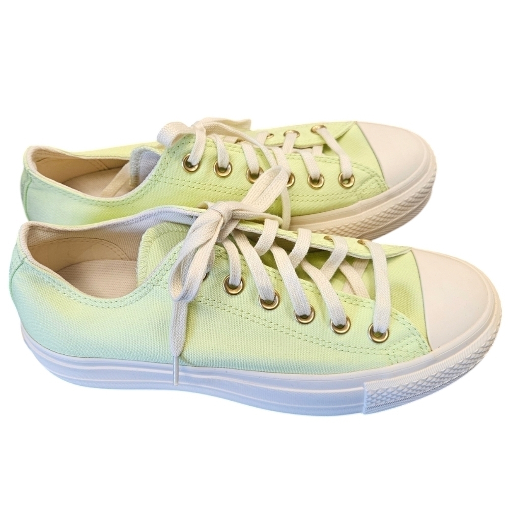 Converse CTAS Lift Ox Citron This Natural Ivory Platform Sneakers Womens NEW